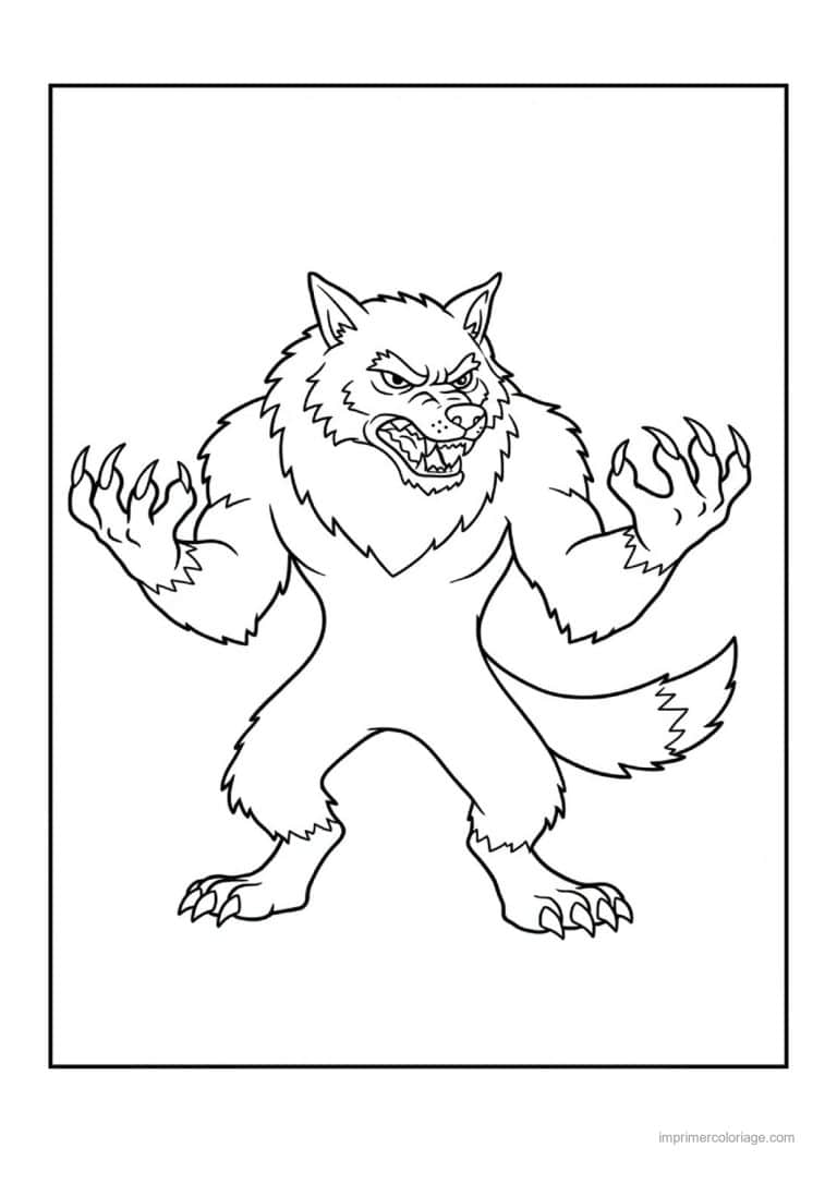 coloriage loup garou 46 - dessin gratuit &agrave; imprimer