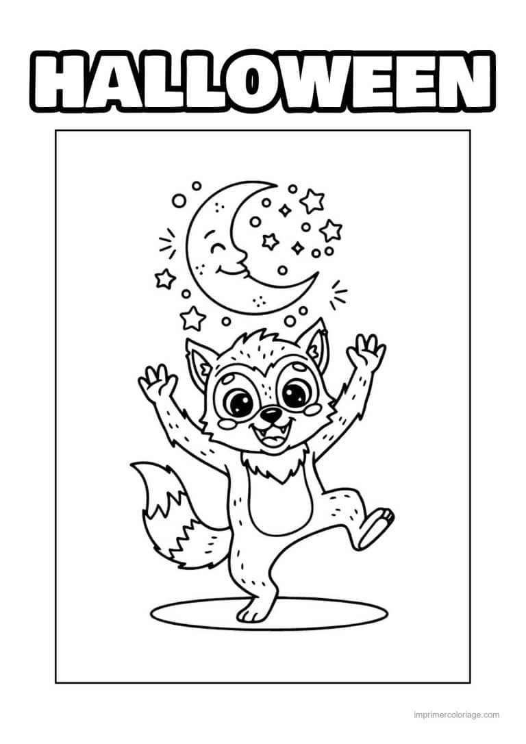coloriage loup garou - dessin gratuit &agrave; imprimer