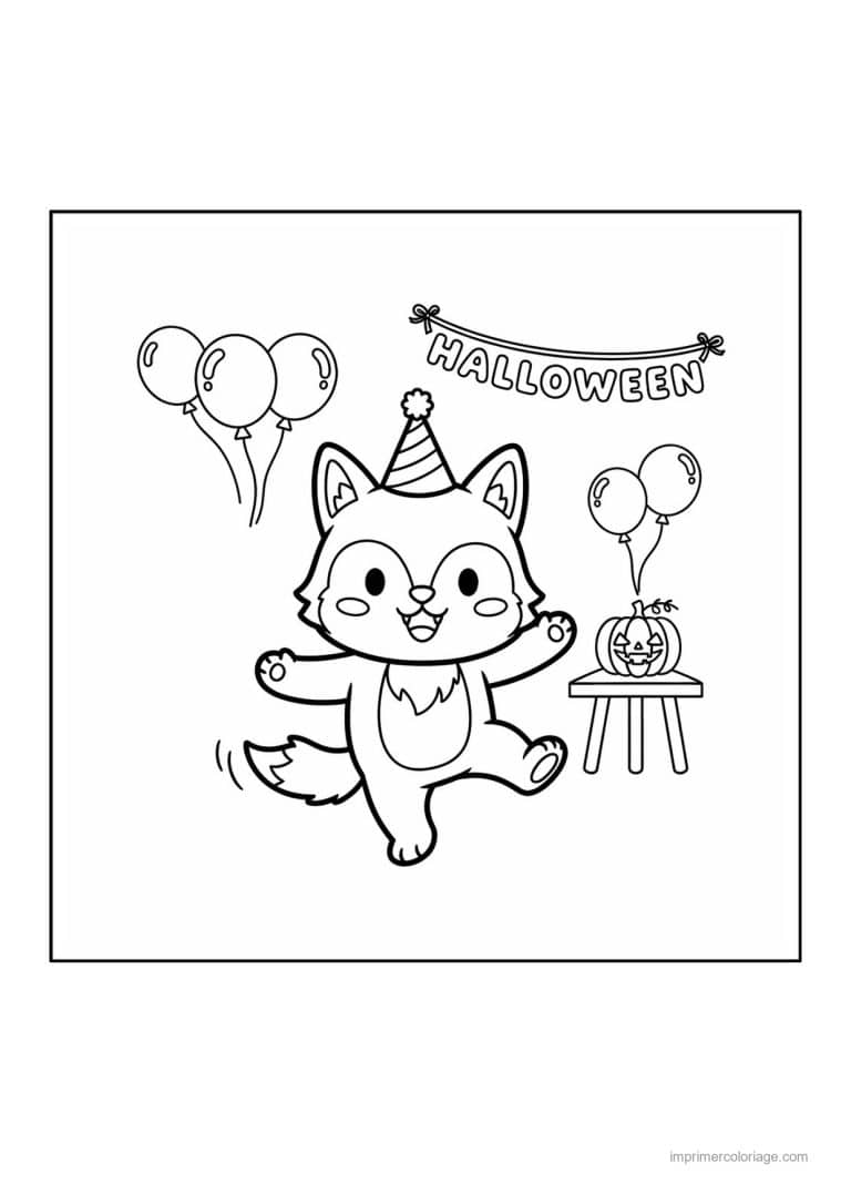 coloriage loup garou louveteau a la fete d halloween - dessin gratuit &agrave; imprimer