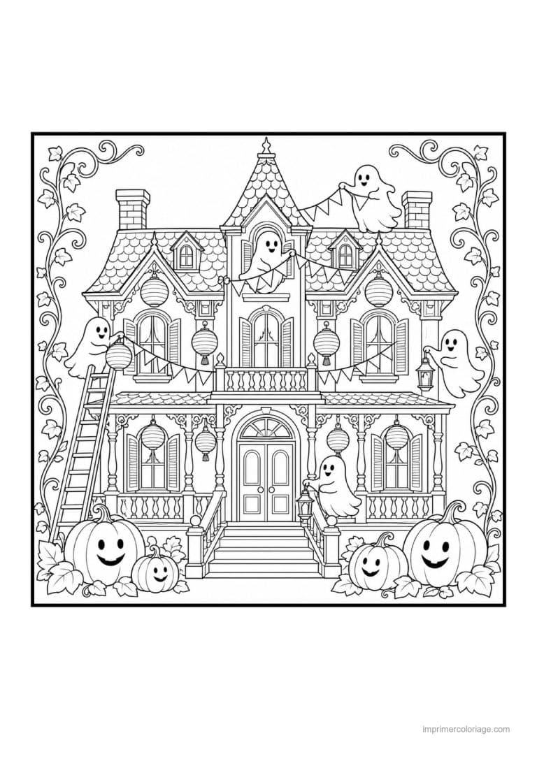coloriage maison hantee 03 - dessin gratuit &agrave; imprimer