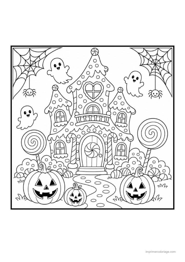 coloriage maison hantee 05 - dessin gratuit &agrave; imprimer