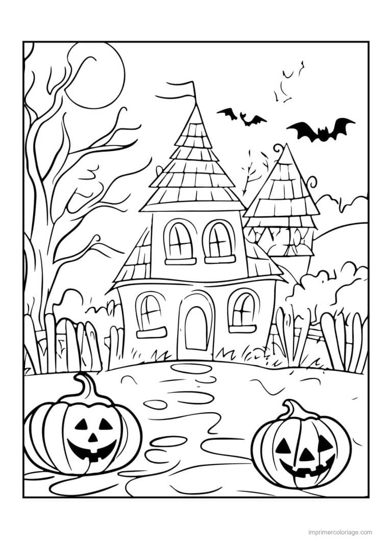 coloriage maison hantee 08 - dessin gratuit &agrave; imprimer