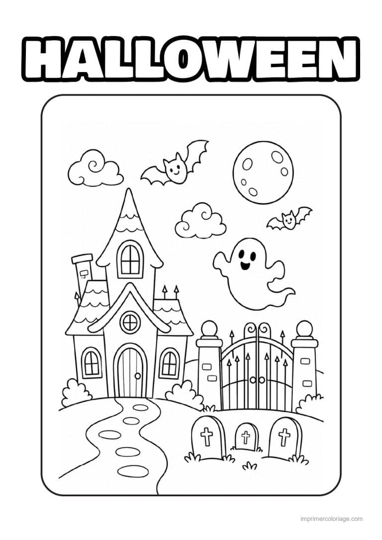 coloriage maison hantee 10 - dessin gratuit &agrave; imprimer