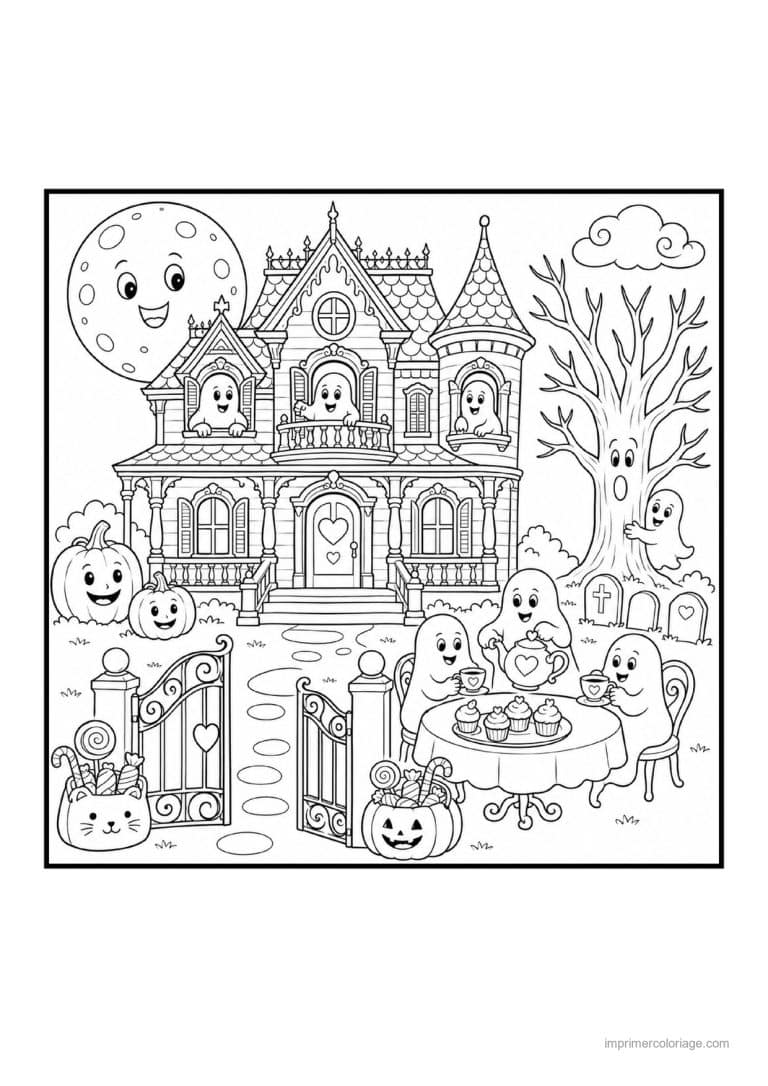 coloriage maison hantee 16 - dessin gratuit &agrave; imprimer