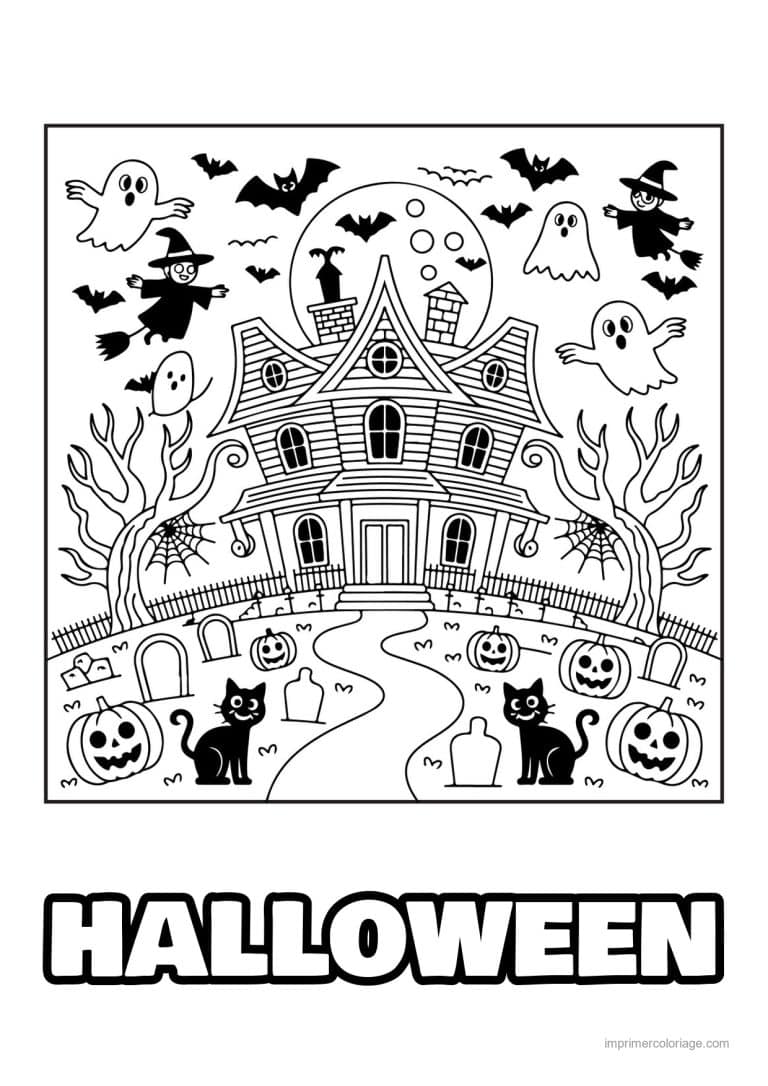 coloriage maison hantee 17 - dessin gratuit &agrave; imprimer