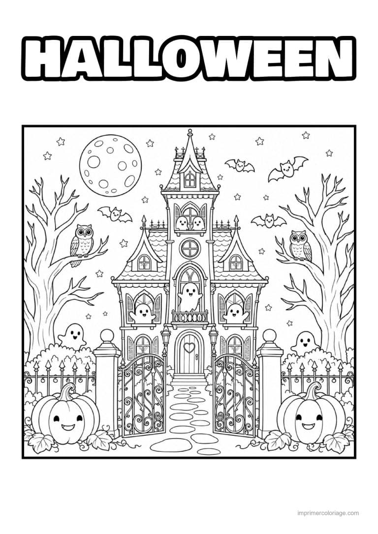 coloriage maison hantee 19 - dessin gratuit &agrave; imprimer