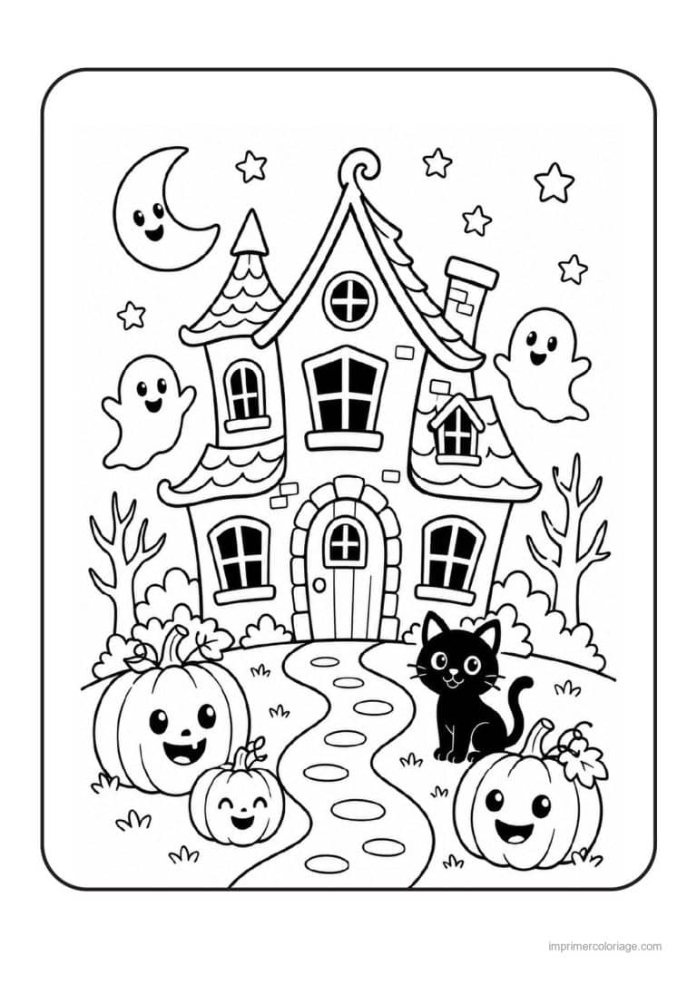coloriage maison hantee 21 - dessin gratuit &agrave; imprimer