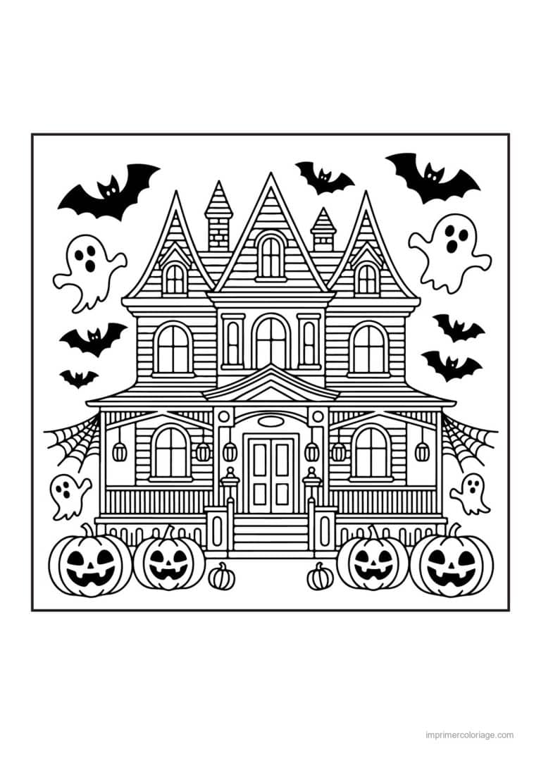 coloriage maison hantee 23 - dessin gratuit &agrave; imprimer