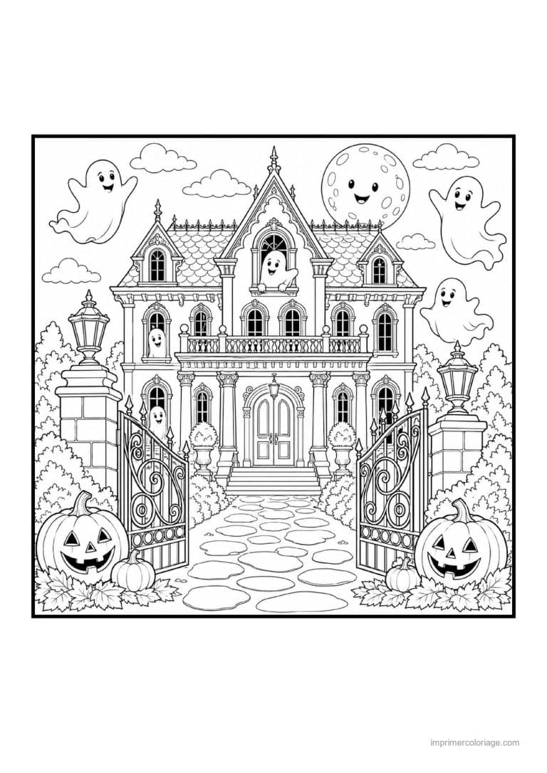 coloriage maison hantee 27 - dessin gratuit &agrave; imprimer