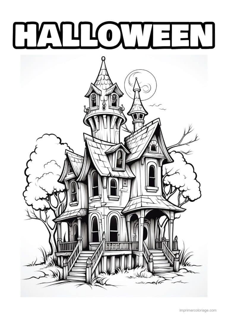 coloriage maison hantee 29 - dessin gratuit &agrave; imprimer