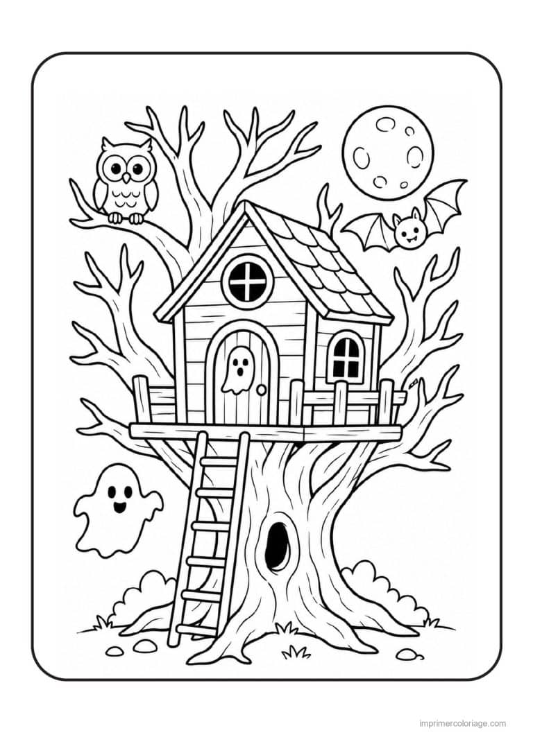 coloriage maison hantee 33 - dessin gratuit &agrave; imprimer