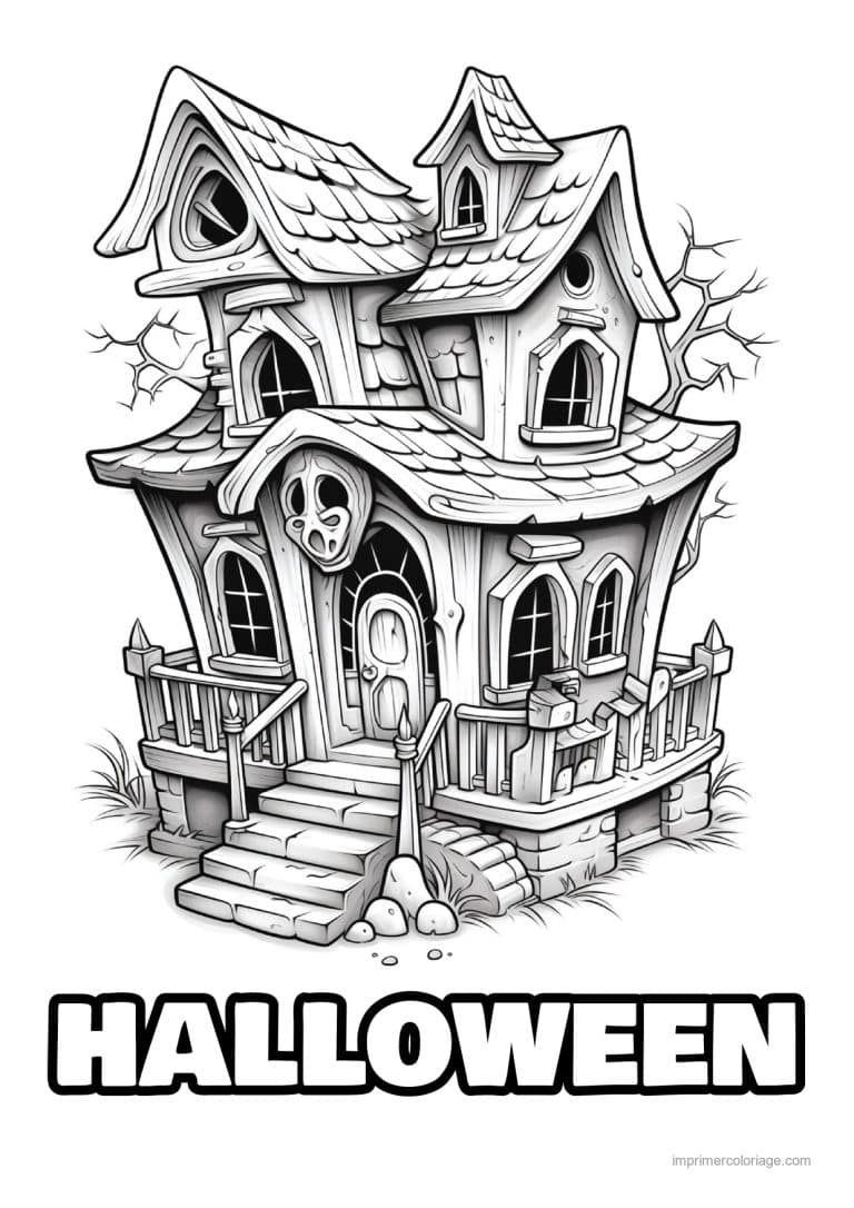 coloriage maison hantee 41 - dessin gratuit &agrave; imprimer