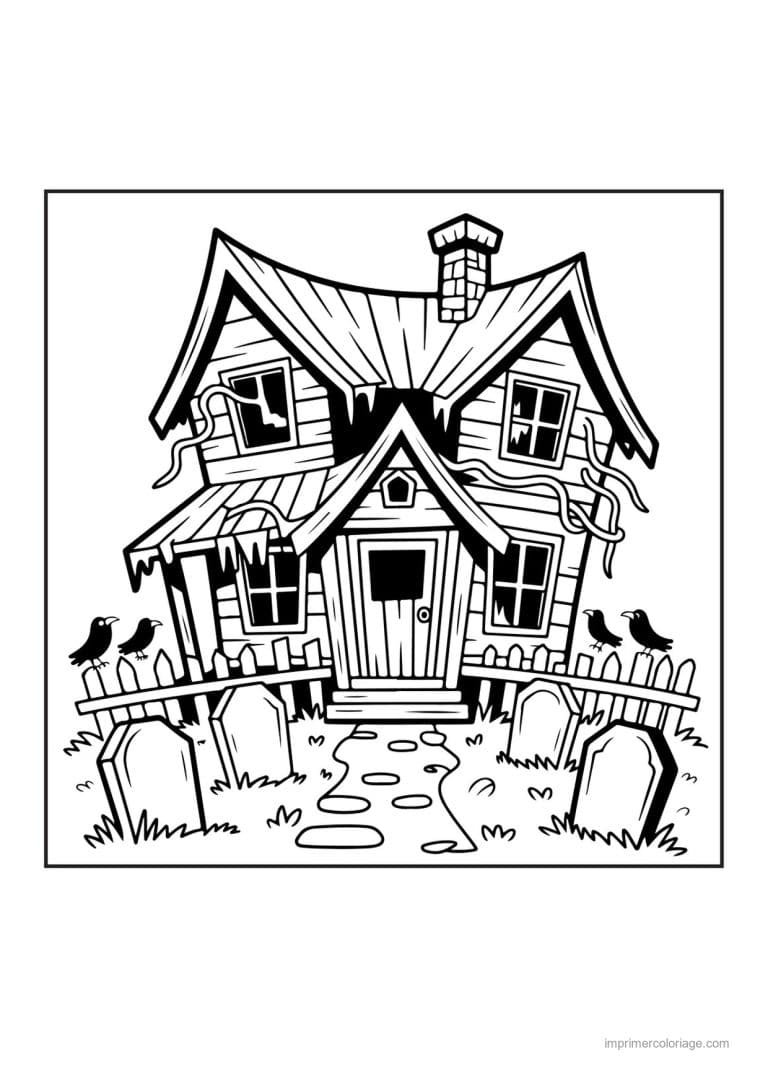 coloriage maison hantee 43 - dessin gratuit &agrave; imprimer