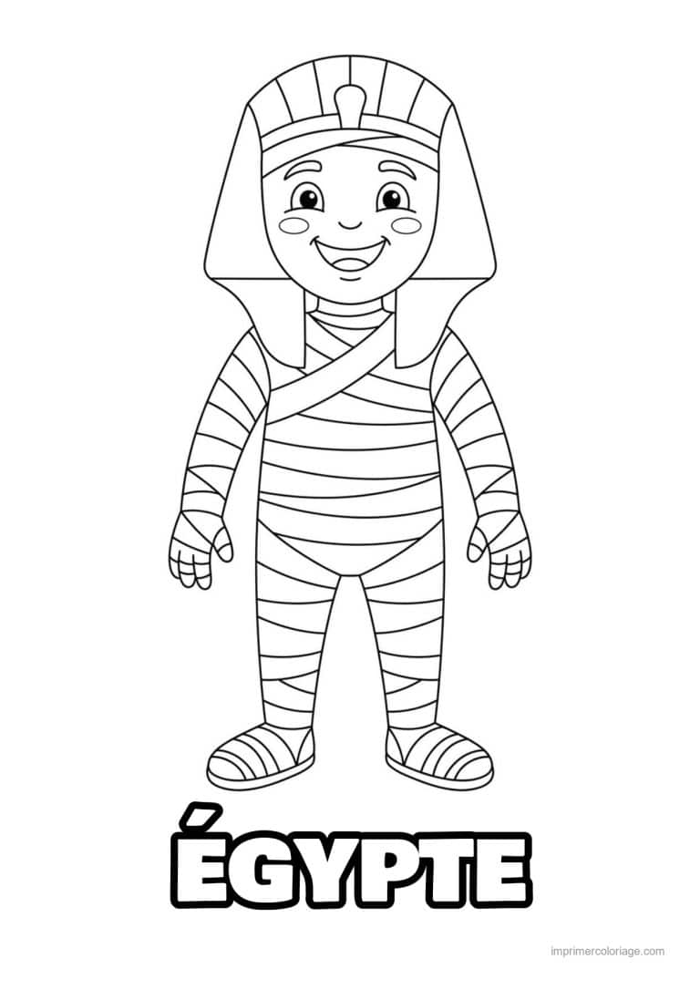 coloriage momie mignonne - dessin gratuit &agrave; imprimer