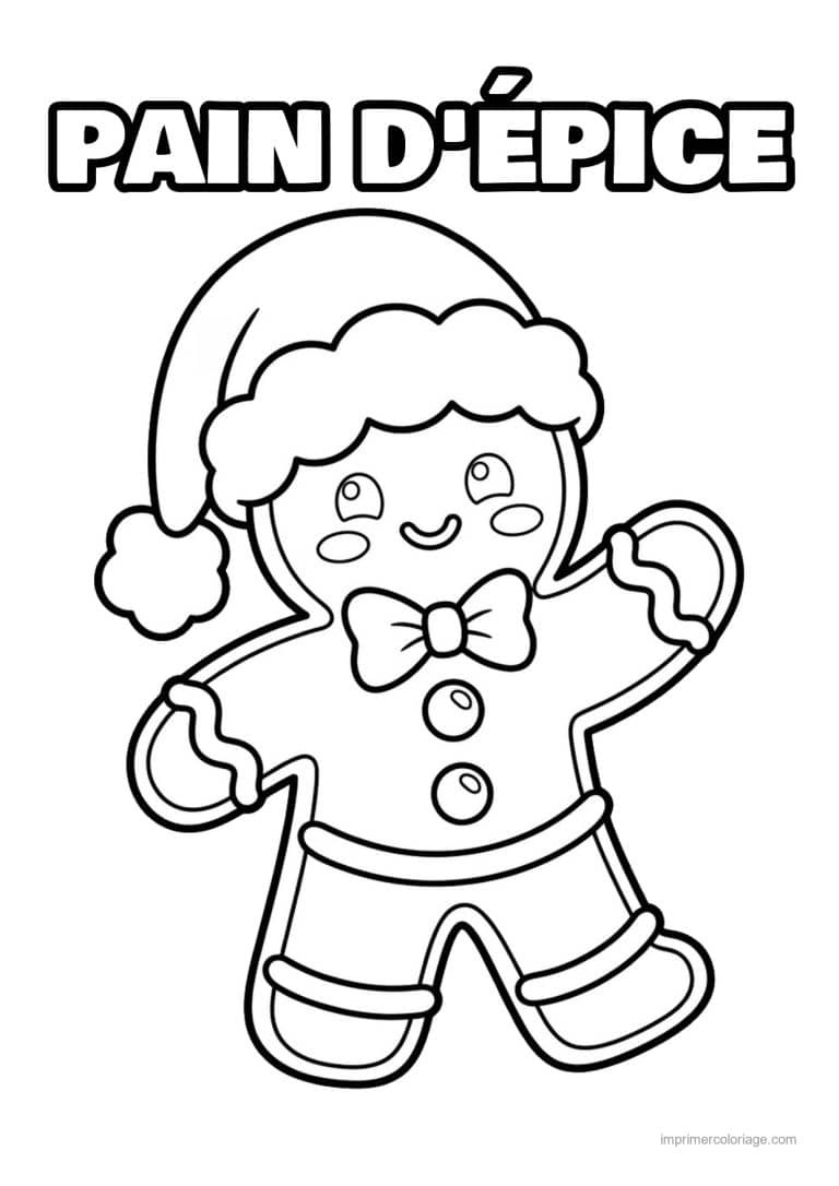 coloriage pain epice bonhomme pain epice bonnet - dessin gratuit &agrave; imprimer