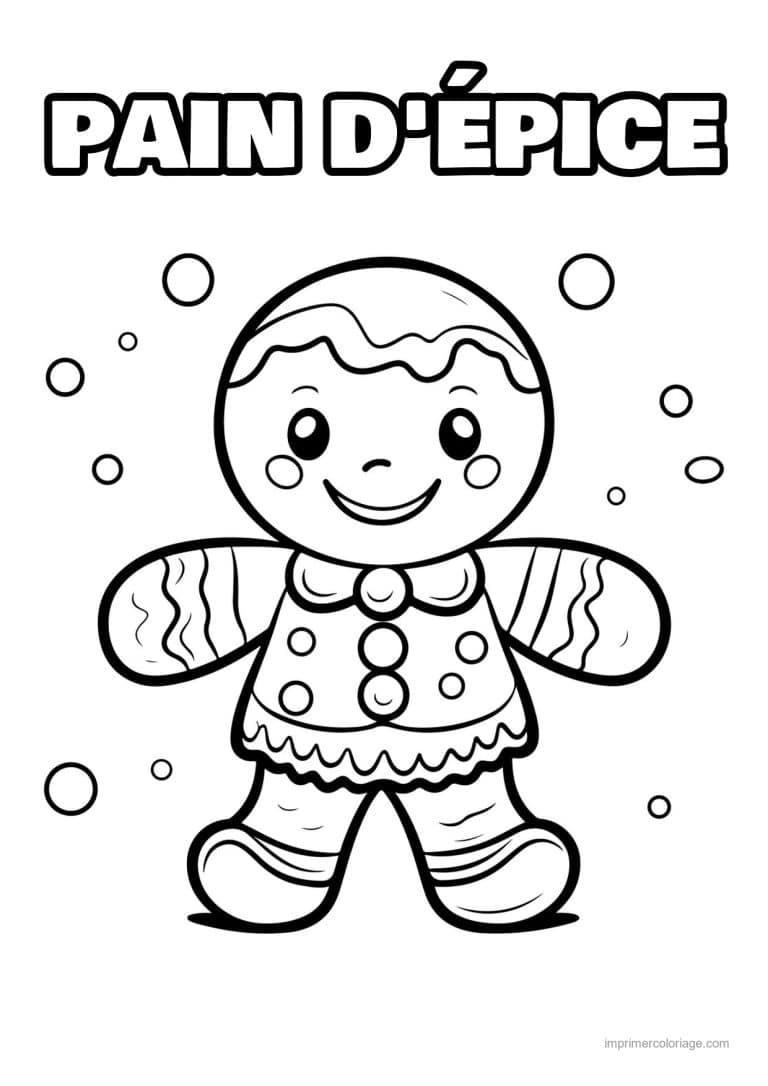 coloriage pain epice bonhomme pain epice glacage bulles - dessin gratuit &agrave; imprimer