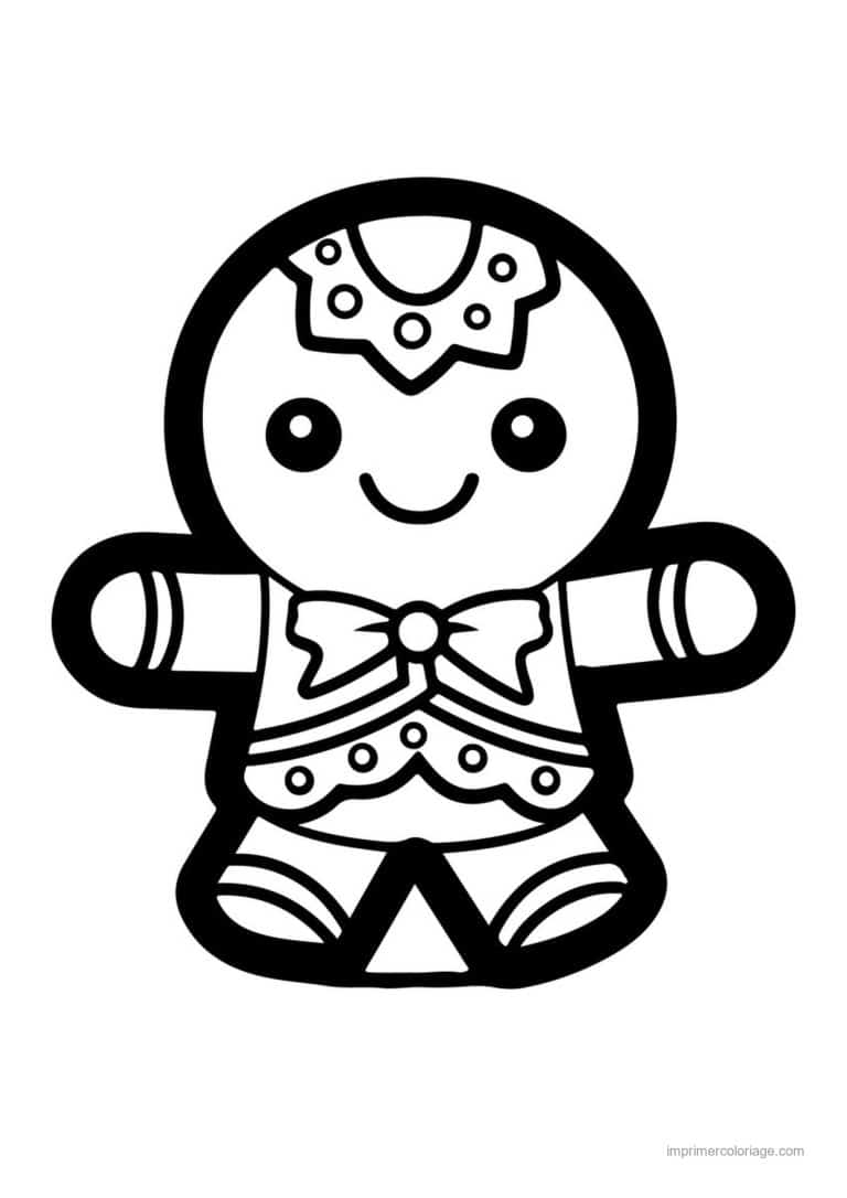 coloriage pain epice bonhomme pain epice gros traits - dessin gratuit &agrave; imprimer