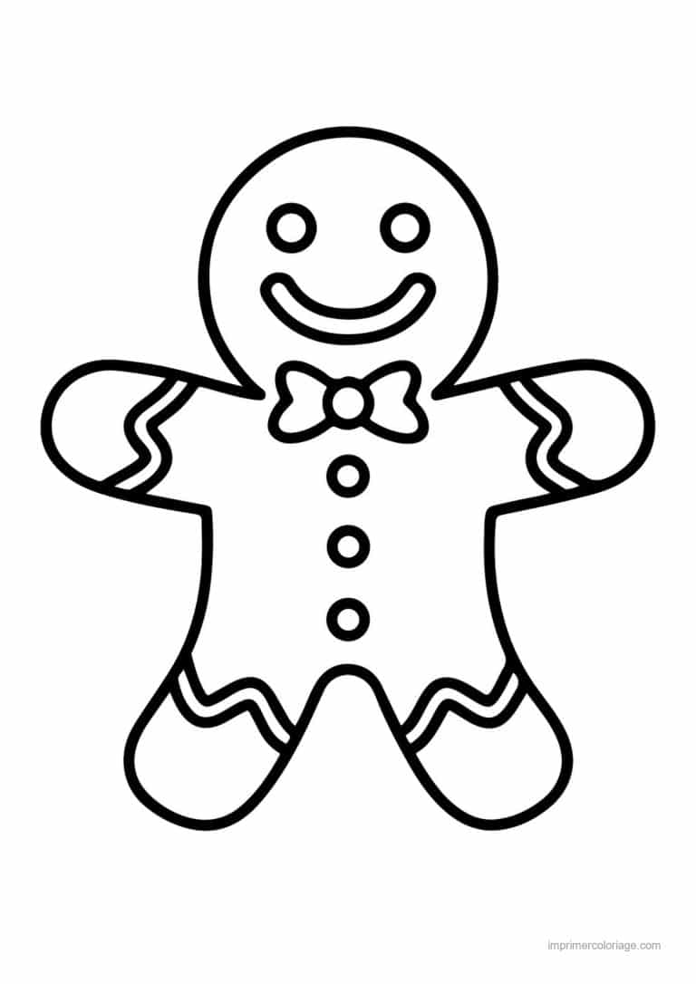 coloriage pain epice bonhomme pain epice noeud papillon 2 - dessin gratuit &agrave; imprimer