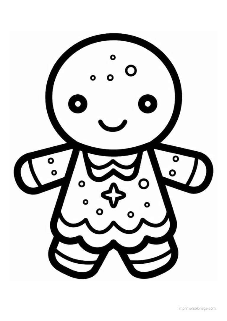 coloriage pain epice bonhomme pain epice simple - dessin gratuit &agrave; imprimer