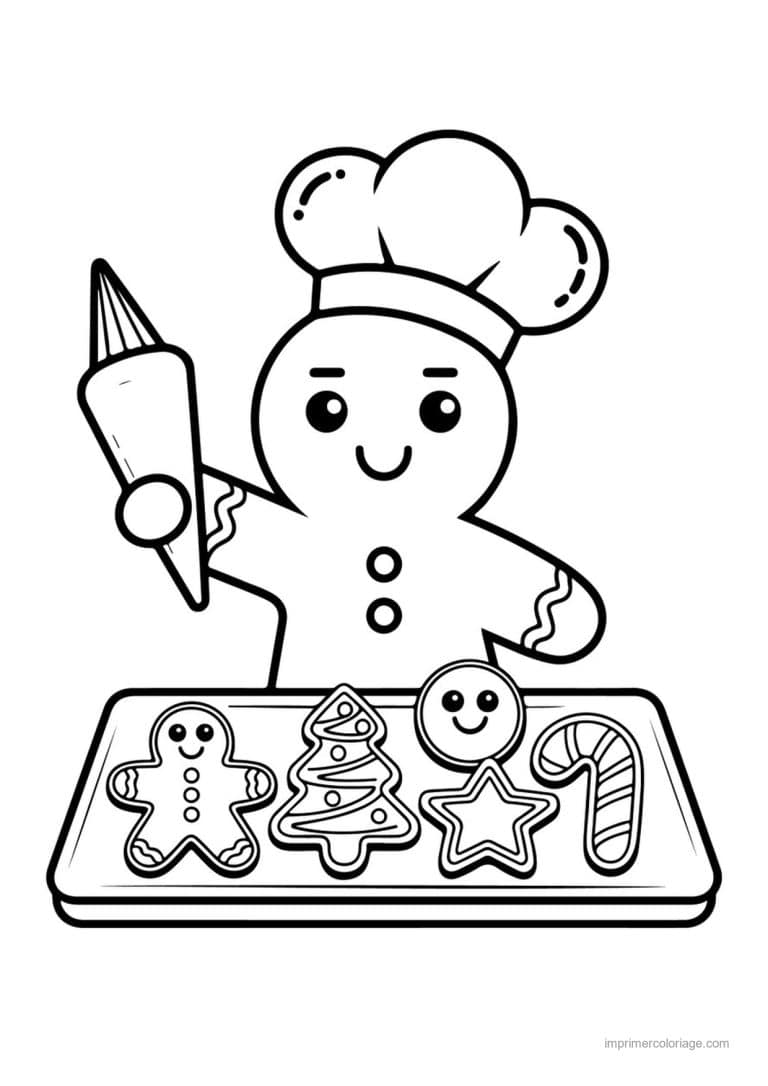 coloriage pain epice pain epice patissier plaque biscuits - dessin gratuit &agrave; imprimer
