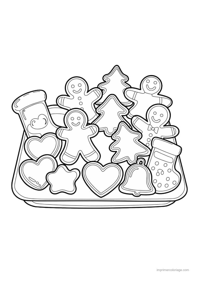 coloriage pain epice plaque biscuits pain epice varies - dessin gratuit &agrave; imprimer