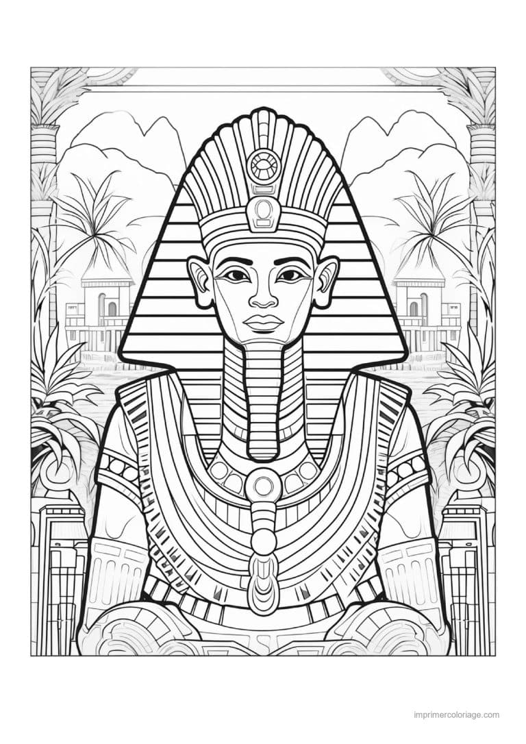 coloriage pharaon 10 - dessin gratuit &agrave; imprimer