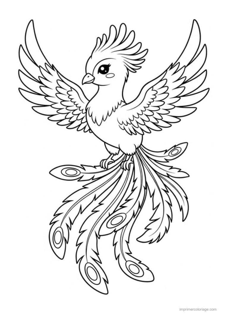 coloriage phenix chinois - dessin gratuit &agrave; imprimer
