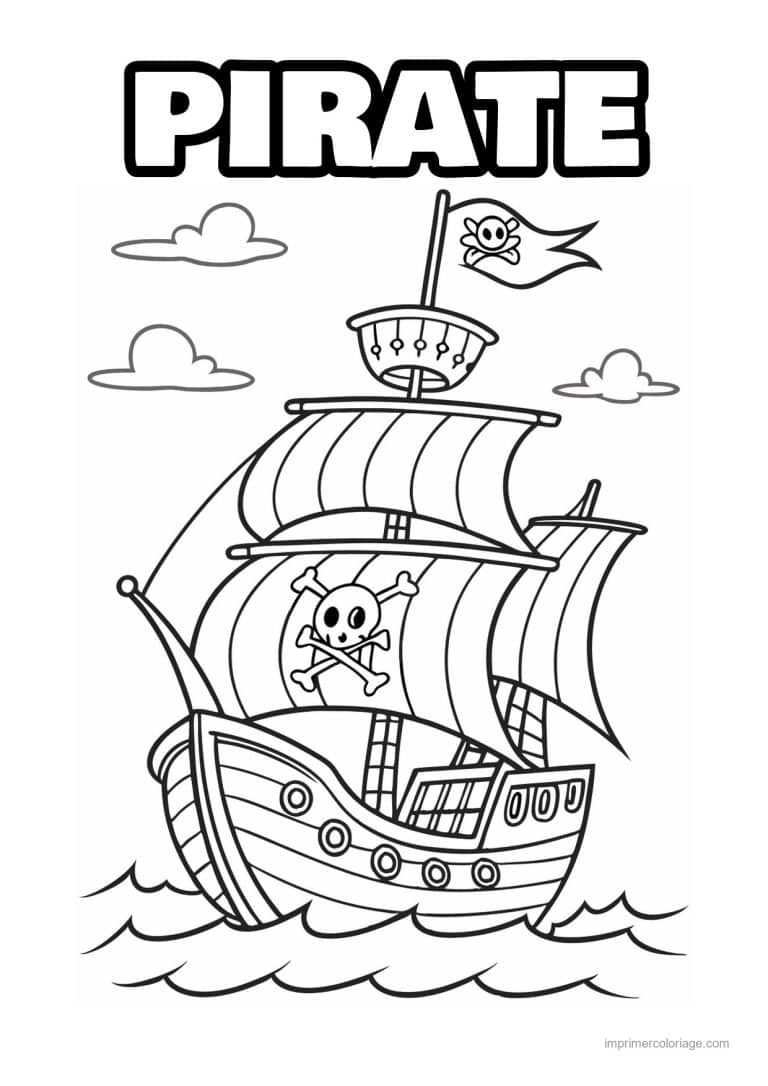 coloriage pirate bateau pirate 01 - dessin gratuit &agrave; imprimer