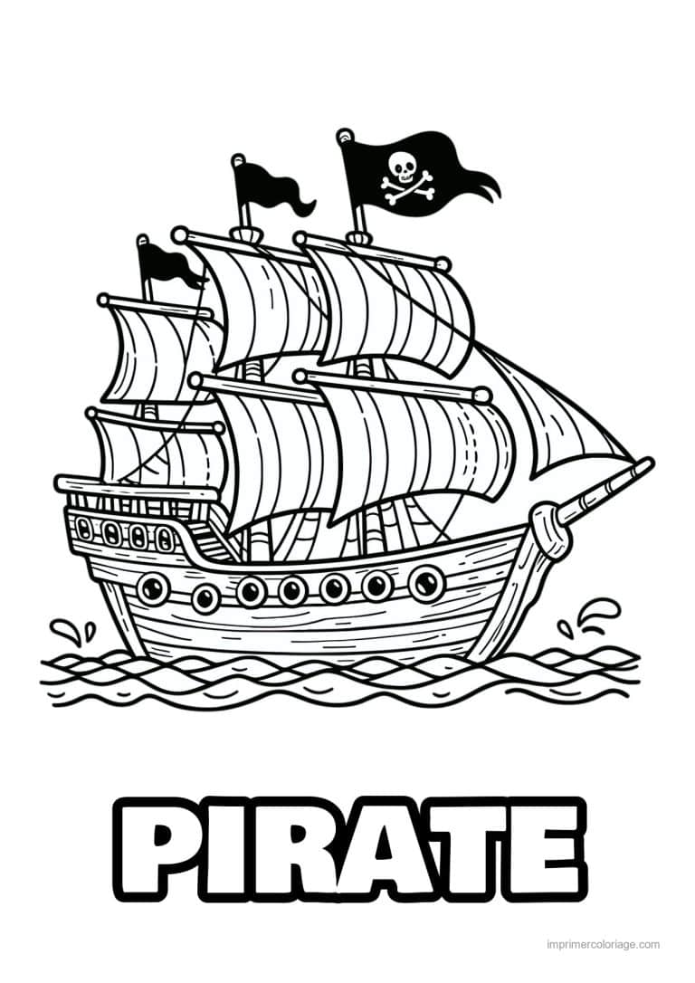coloriage pirate bateau pirate 03 - dessin gratuit &agrave; imprimer