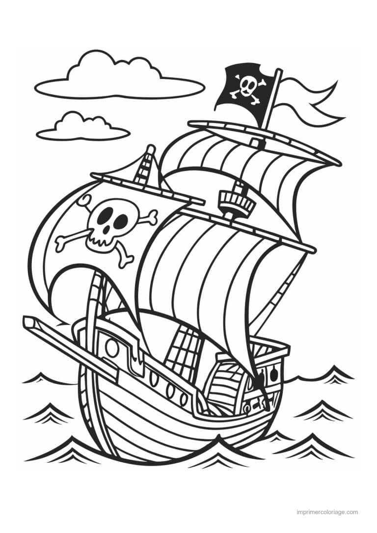 coloriage pirate bateau pirate 10 - dessin gratuit &agrave; imprimer