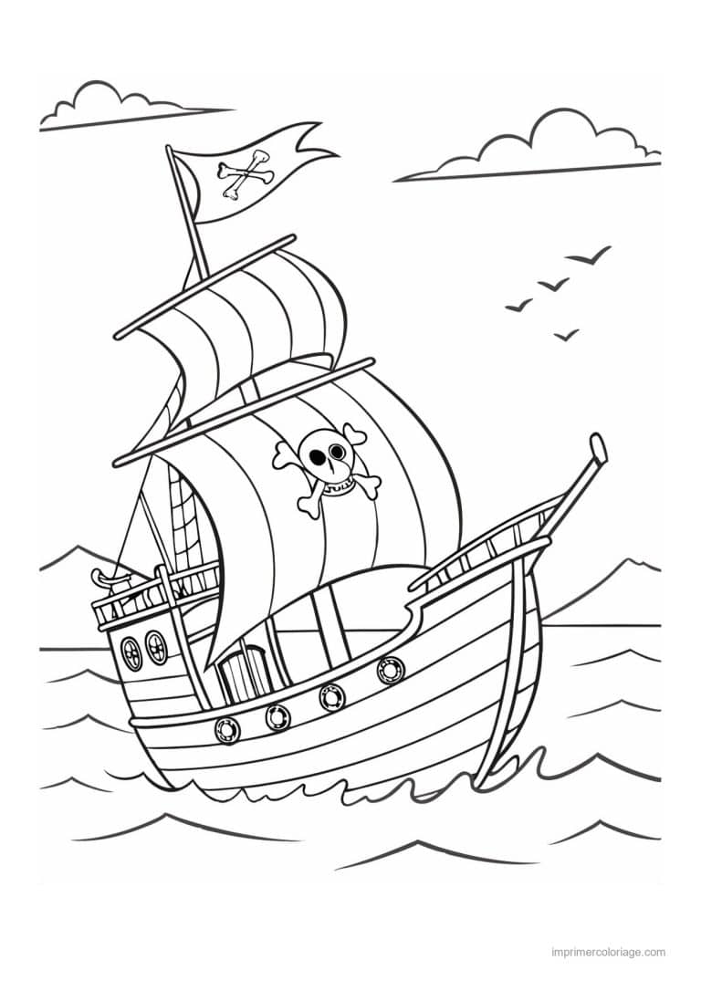 coloriage pirate bateau pirate 11 - dessin gratuit &agrave; imprimer