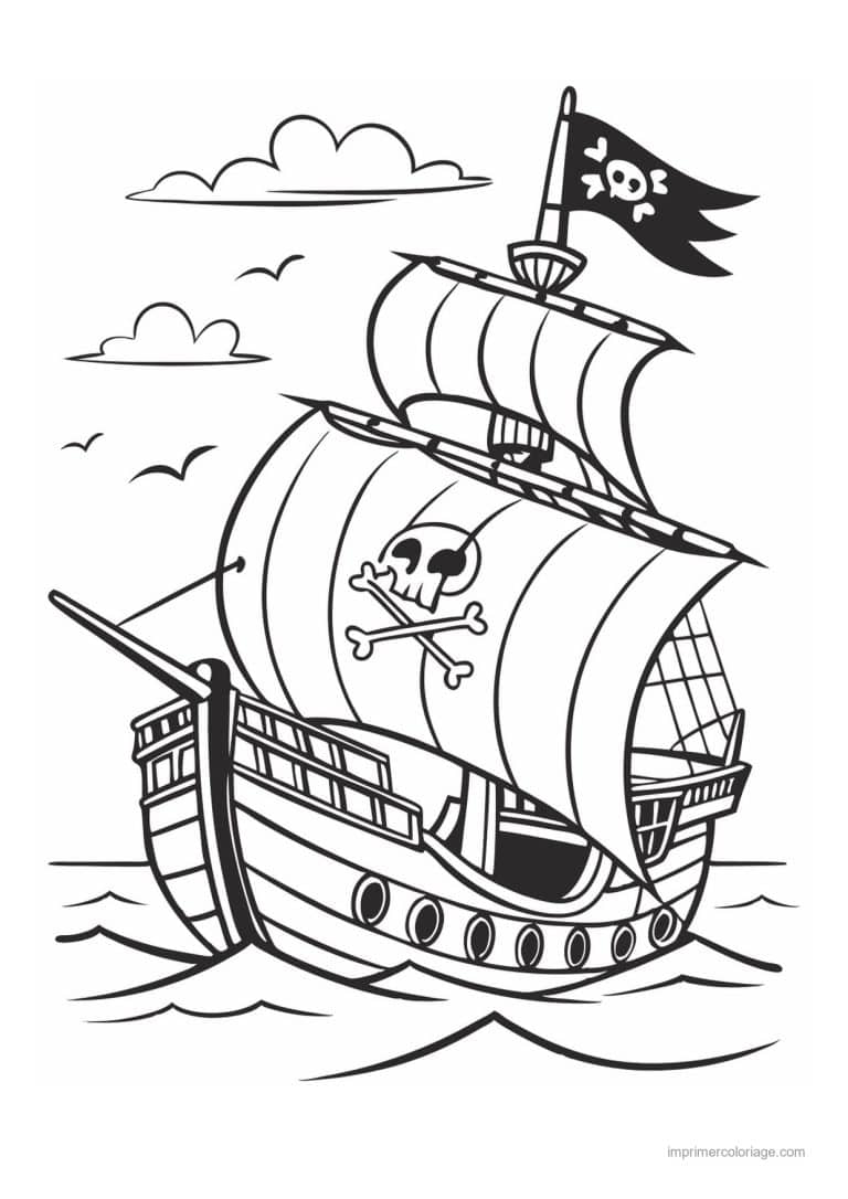 coloriage pirate bateau pirate 13 - dessin gratuit &agrave; imprimer