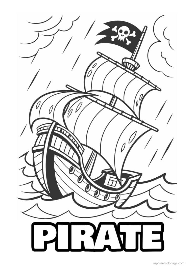 coloriage pirate bateau pirate 18 - dessin gratuit &agrave; imprimer