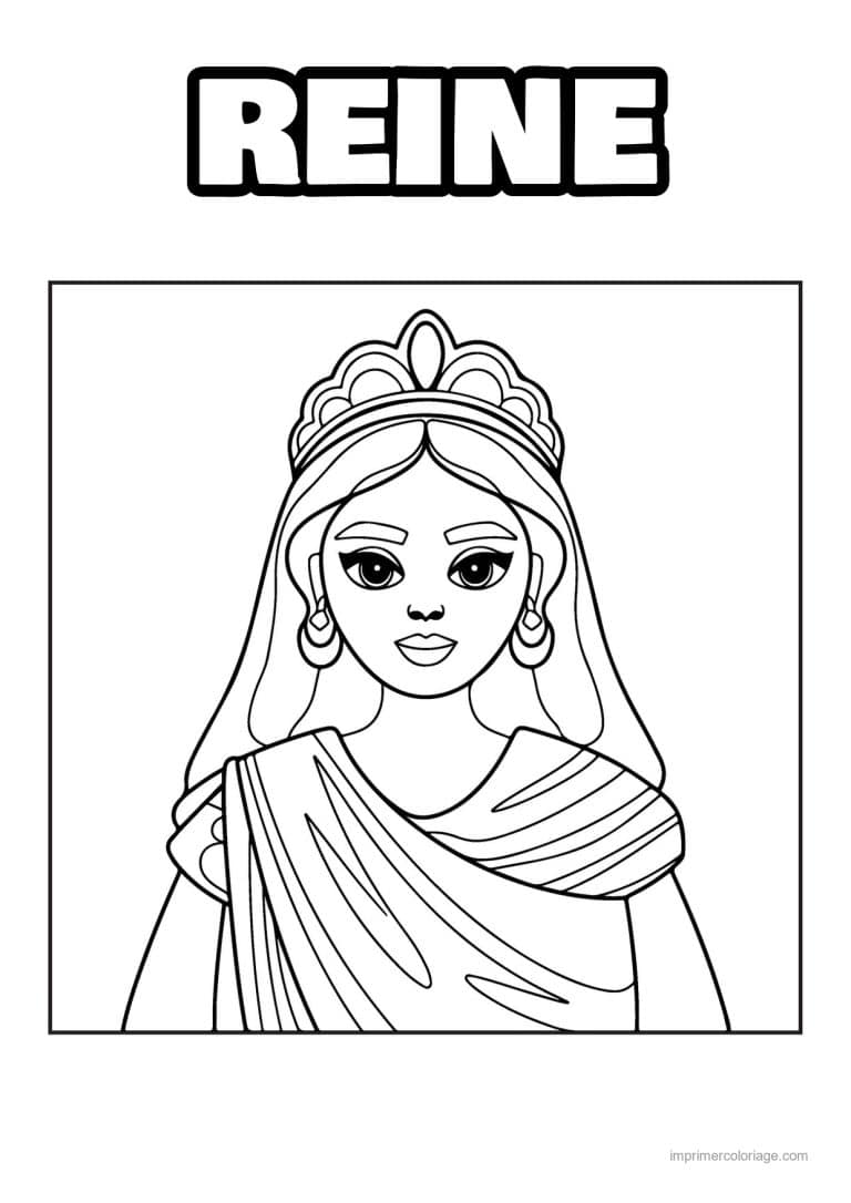 coloriage reine reine esther 01 - dessin gratuit &agrave; imprimer