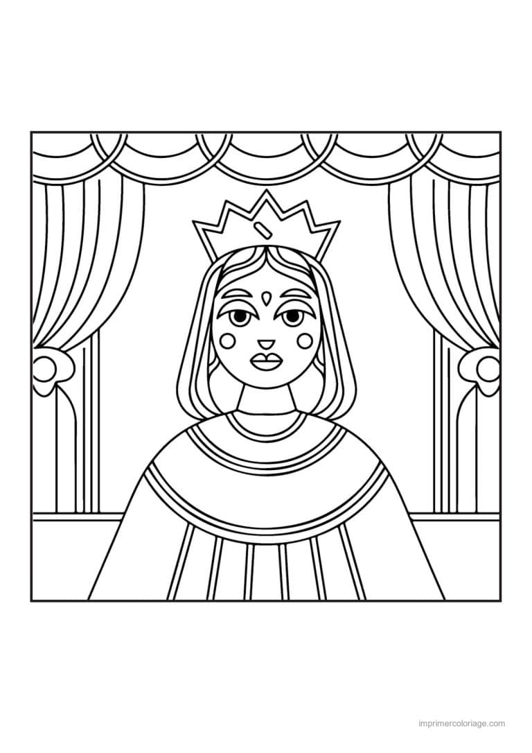 coloriage reine reine esther 02 - dessin gratuit &agrave; imprimer