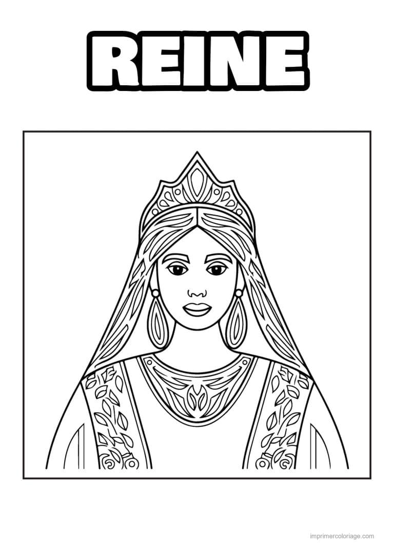 coloriage reine reine esther 04 - dessin gratuit &agrave; imprimer