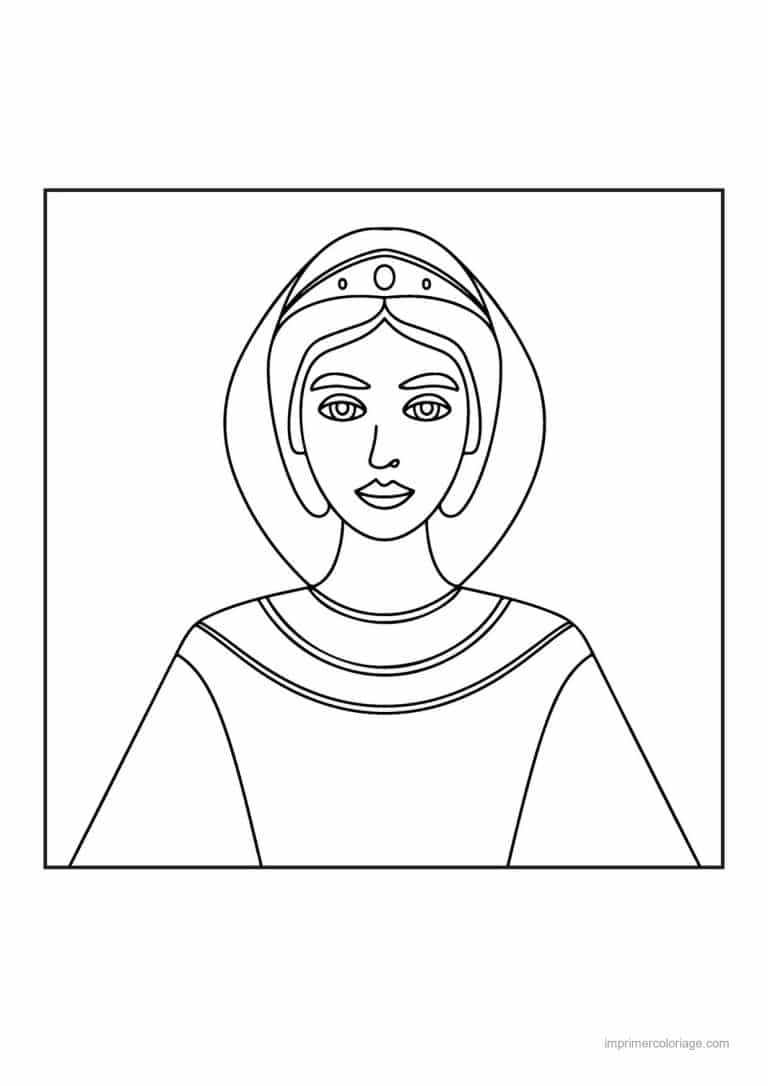 coloriage reine reine esther 05 - dessin gratuit &agrave; imprimer