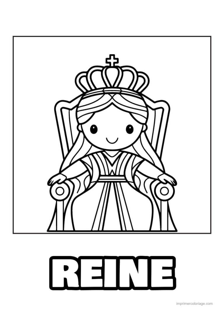 coloriage reine reine esther 06 - dessin gratuit &agrave; imprimer