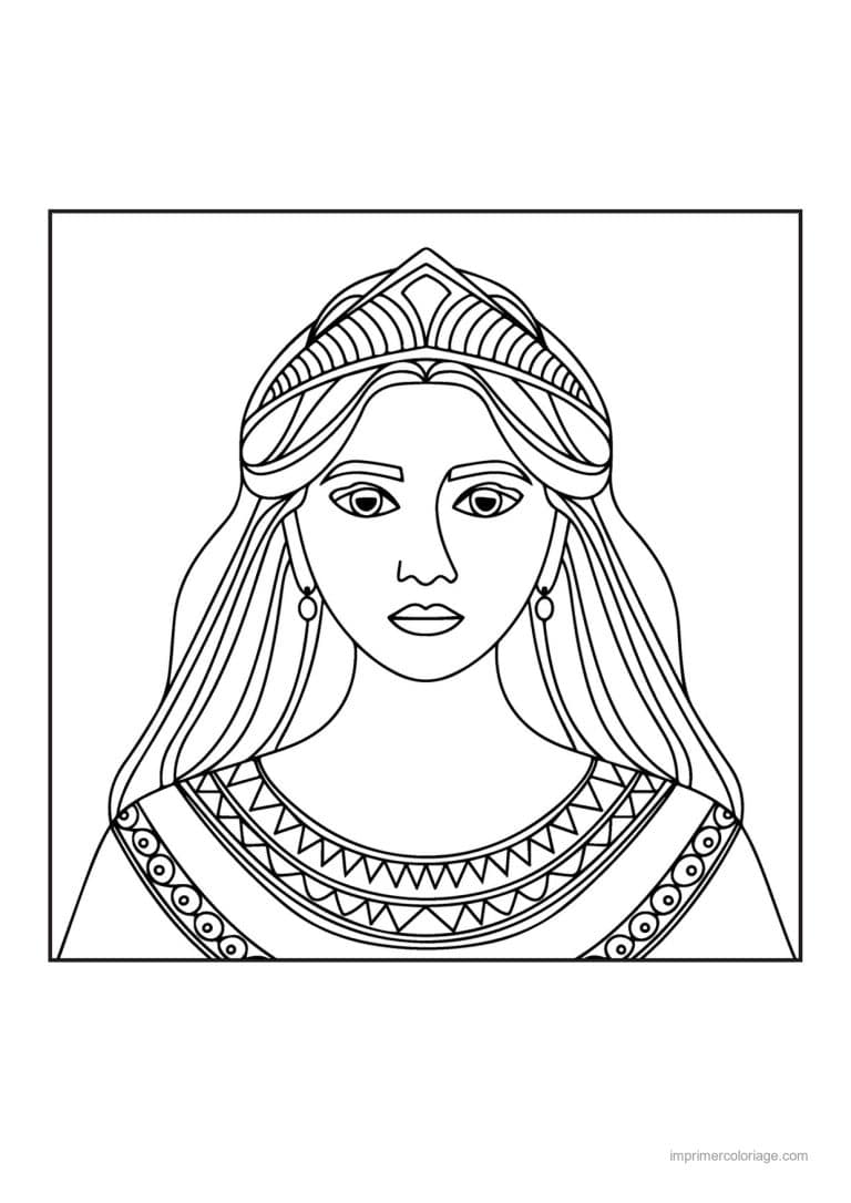 coloriage reine reine esther 07 - dessin gratuit &agrave; imprimer