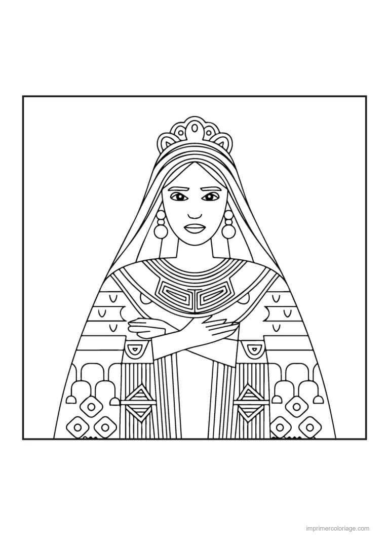 coloriage reine reine esther 14 - dessin gratuit &agrave; imprimer