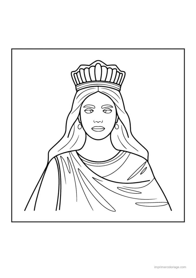 coloriage reine reine esther 17 - dessin gratuit &agrave; imprimer