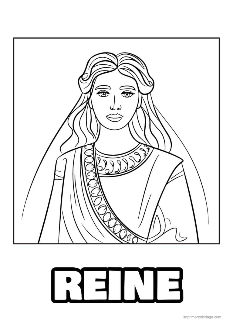 coloriage reine reine esther 18 - dessin gratuit &agrave; imprimer