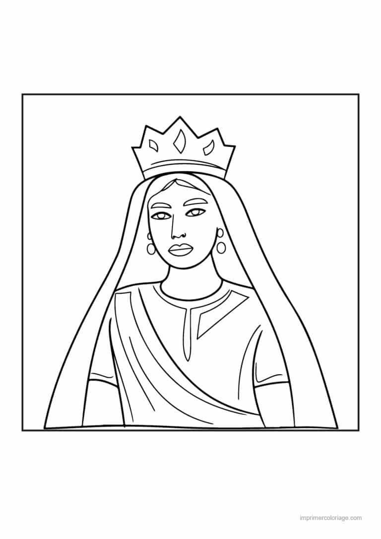 coloriage reine reine esther 20 - dessin gratuit &agrave; imprimer