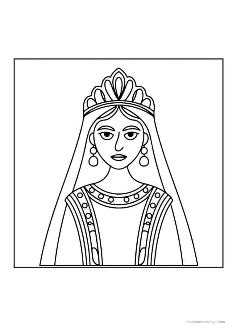 coloriage reine reine esther 22 - dessin gratuit &agrave; imprimer