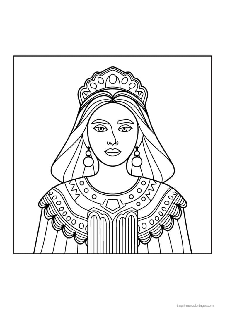 coloriage reine reine esther 23 - dessin gratuit &agrave; imprimer