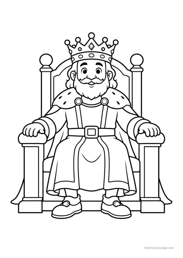 coloriage roi simple grand trone - dessin gratuit &agrave; imprimer