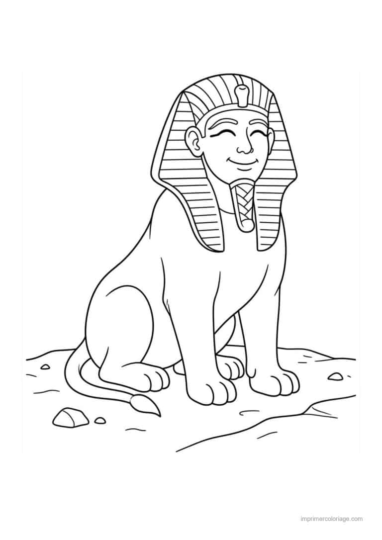 coloriage sphinx - dessin gratuit &agrave; imprimer