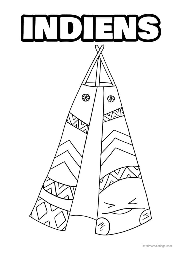 coloriage tipi kawaii - dessin gratuit &agrave; imprimer
