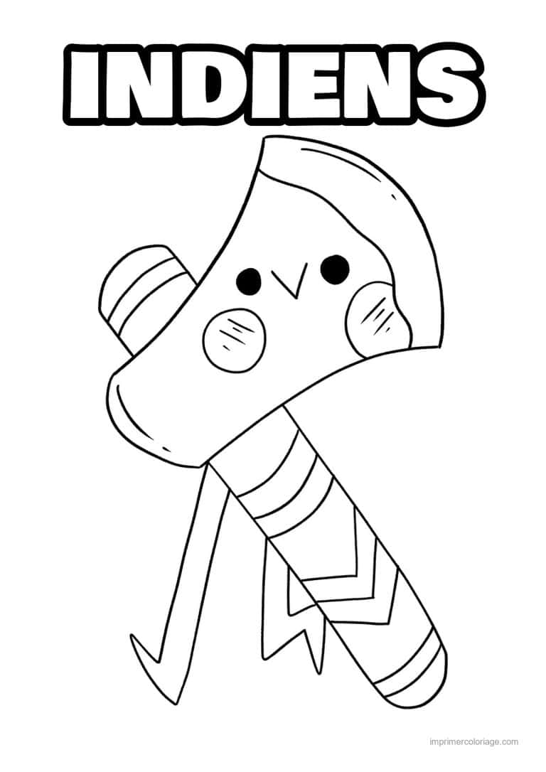 coloriage tomahawk kawaii - dessin gratuit &agrave; imprimer