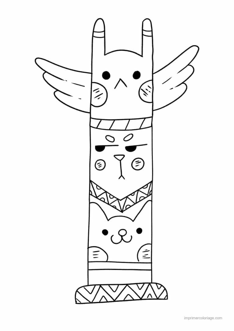 coloriage totem - dessin gratuit &agrave; imprimer